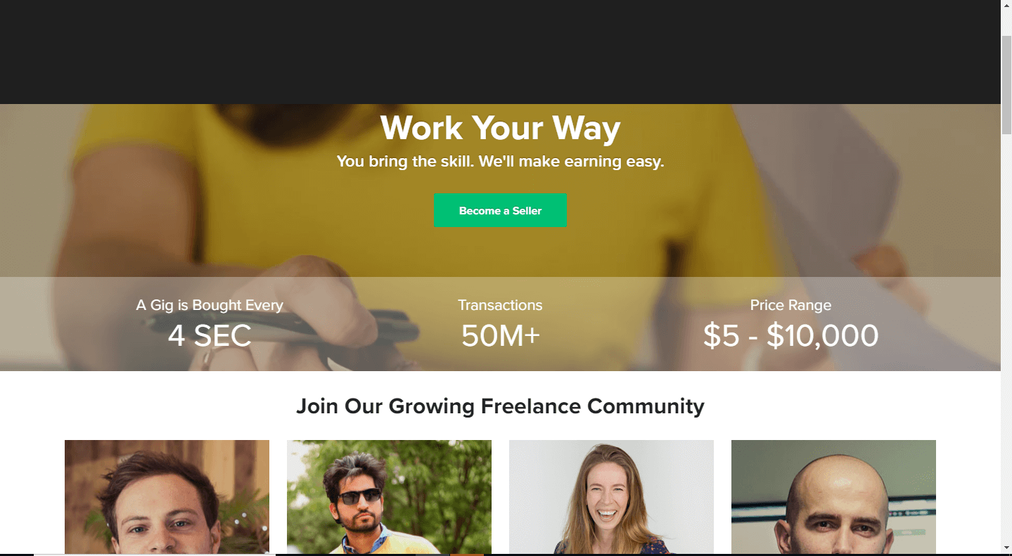 Become a freelance seller on fiverr