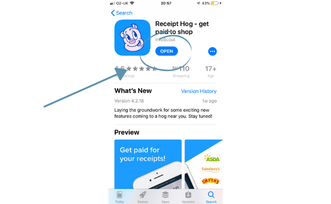 Receipt hog in the appstore 