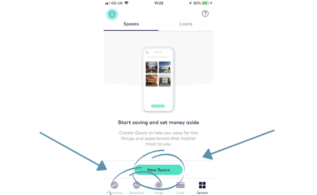 how to set up a savings goal with Starling