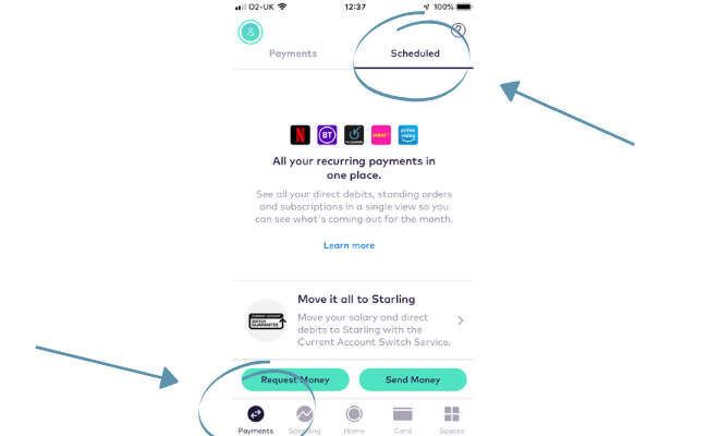 how to access scheduled payments 