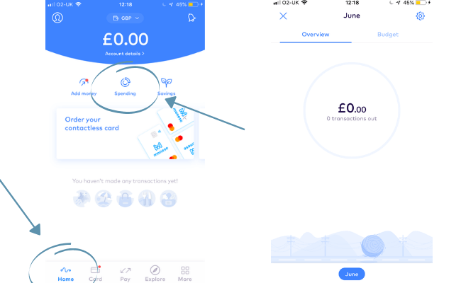 How to access spending information via the monese app