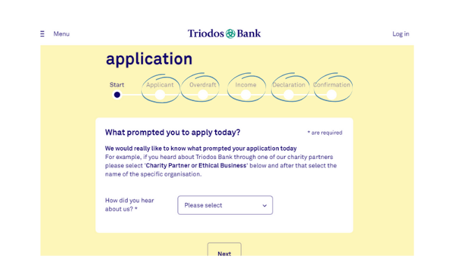 Filling out the triodos application