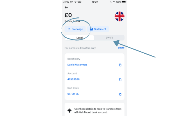 using the exchange function to convert the currency 